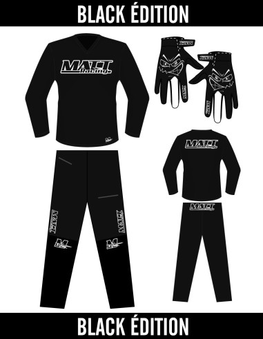 Pack cross BLACK EDITION - Maillot + pantalon + gants - PRÉVENTE